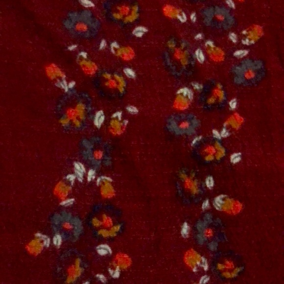 Free People burgundy floral long sleeve button down shirtdress with pockets, XS - Picture 11 of 14